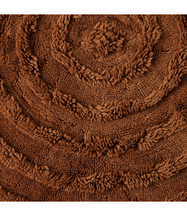 HKLIVING Vloerkleed Round woolen rug mahogany (ø150cm)