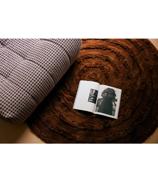 HKLIVING Vloerkleed Round woolen rug mahogany (ø150cm)