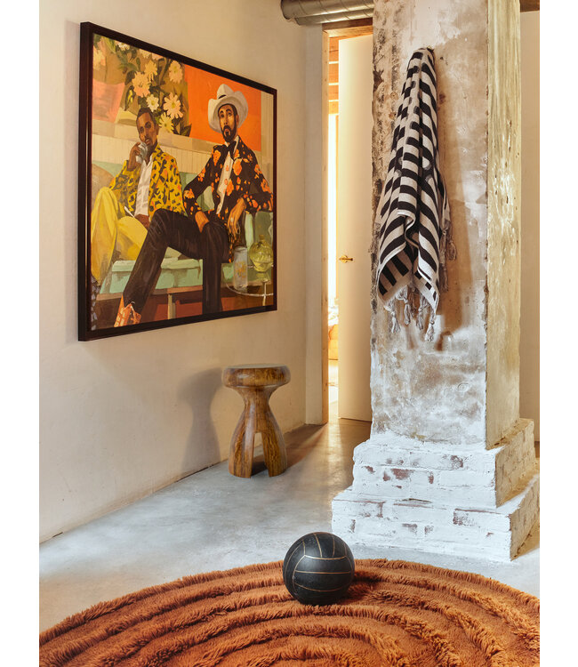 HKLIVING Vloerkleed Round woolen rug mahogany (ø150cm)