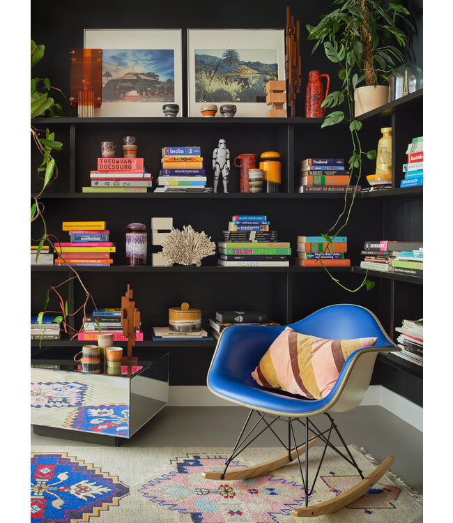 HKLIVING Kussen Striped velvet cushion Sunkissed (50x30cm)