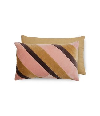 HKliving Kussen Striped velvet cushion Sunkissed (50x30cm)