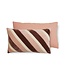 HKliving Kussen Striped velvet cushion Rose (60x35cm)