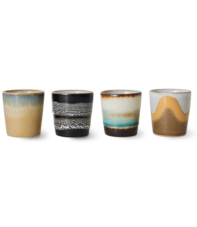 HKLIVING Eierdopjes 70s ceramics: egg cups, granite (set of 4)