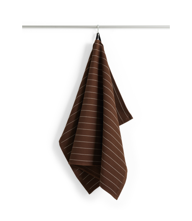 HAY Theedoek Canteen tea towel chocolate pintstripe