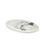 Bord oval plate off white black La Mére