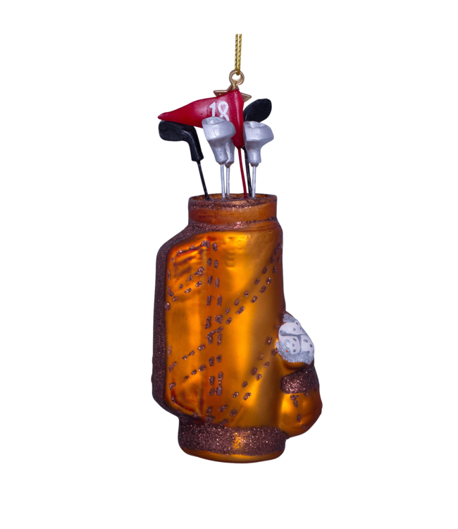 Vondels Ornament lass brown golf bag H15cm