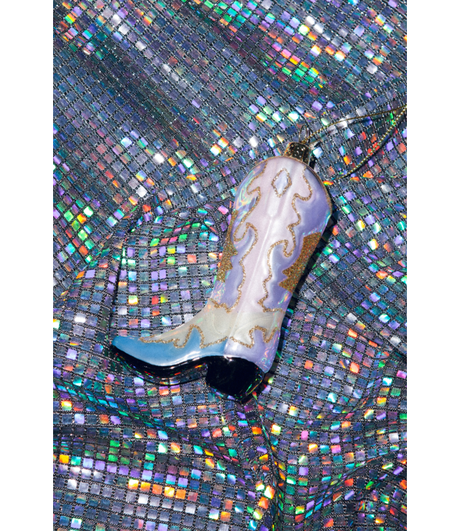 Vondels Ornament glass multi soft color cowboy bootH11.5cm