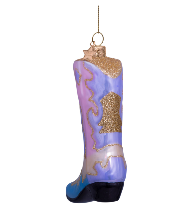 Vondels Ornament glass multi soft color cowboy bootH11.5cm