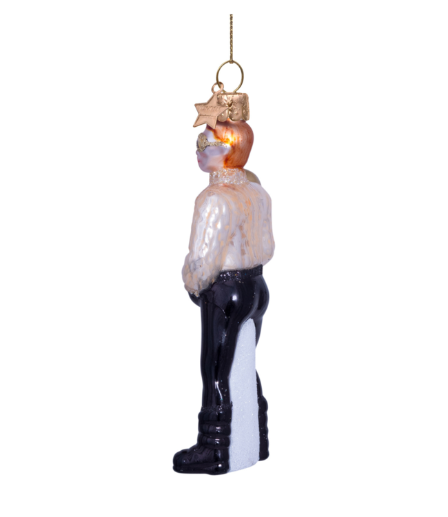 Vondels Ornament glass champagne ski boy H12.5cm