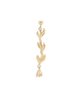 Anna+Nina Oorbel Single Dreamy Wisteria Stud Earring Silver Goldplated