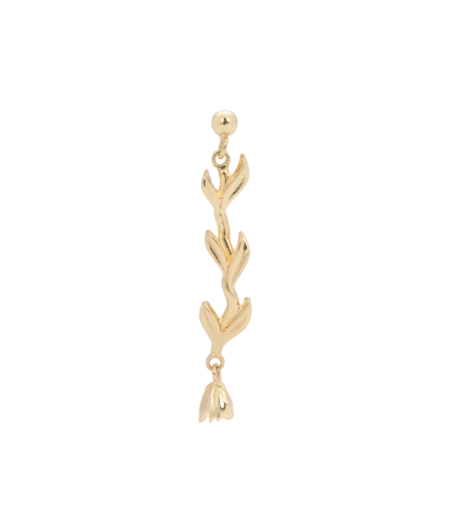 Anna+Nina Oorbel Single Dreamy Wisteria Stud Earring Silver Goldplated