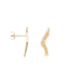 Anna+Nina Oorbel Single Magical Parchment Stud Earring Silver Goldplated