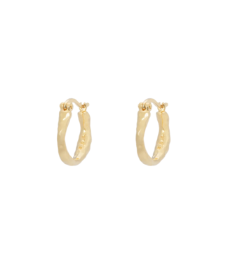 Anna+Nina Oorbellen Small Organic Hoop Earrings Silver Goldplated