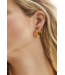 Anna+Nina Oorbellen Small Organic Hoop Earrings Silver Goldplated