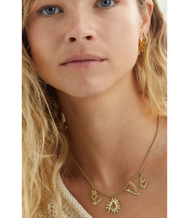 Anna+Nina Ketting Bonfire Choker Brass Goldplated