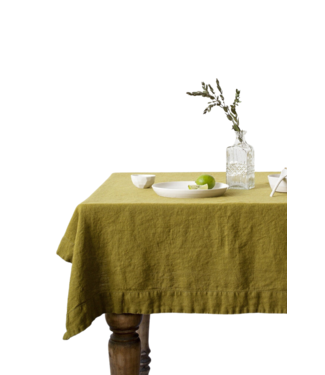 Kklup Home Selection Tafelkleed linen tablecloth moss green 140x250cm