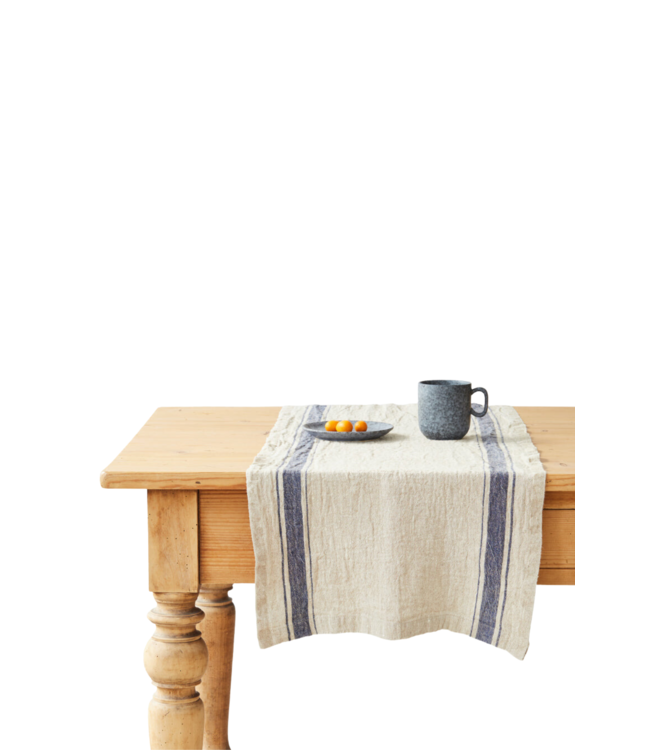 Kklup Home Selection Tafelrunner Blue Stripe Vintage Linen Table Runner