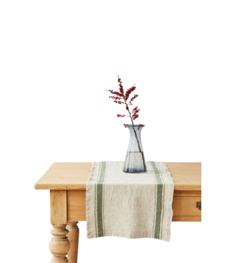 Kklup Home Selection Tafelrunner Green Stripe Vintage Linen Table Runner