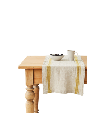 Kklup Home Selection Tafelrunner Mustard Stripe Vintage Linen Table Runner