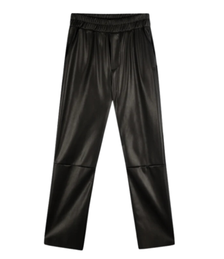 10DAYS Broek leather look cropped jogger long black