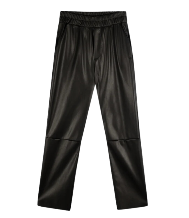 10DAYS Broek leather look cropped jogger long black