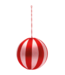 Anna+Nina Kerstbal Big Corded Pink and Red Stripe Ornament