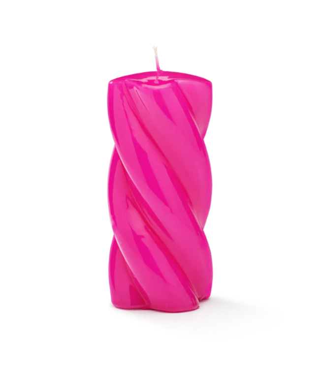 Anna+Nina Kaars Blunt twisted candle long bright  pink