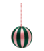 Anna+Nina Kerstbal Big Corded Pink and Green Stripe Ornament