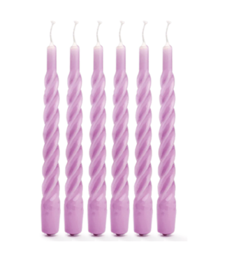 Anna+Nina Kaars Twisted candle lilac set of 6