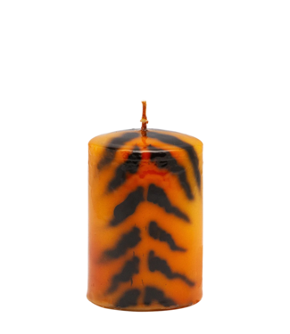 Anna+Nina Kaars Small Tiger Stripe Pillar Candle