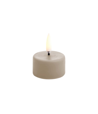 Uyuni lighting Theelicht LED pillar melted candle, Sandstone, Smooth, 5x2,8 cm