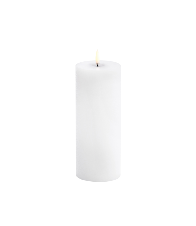 Uyuni lighting Stompkaars LED pillar melted candle, Nordic white, Rustic, 7,8x20 cm