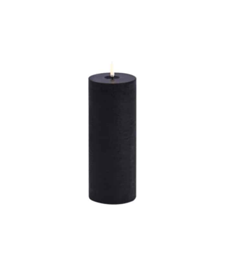 Uyuni lighting Stompkaars LED pillar melted candle, Forest black, Rustic, 7,8x20 cm