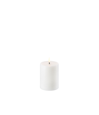 Uyuni lighting Stompkaars LED pillar melted candle, Nordic white, Rustic, 7,8x10 cm