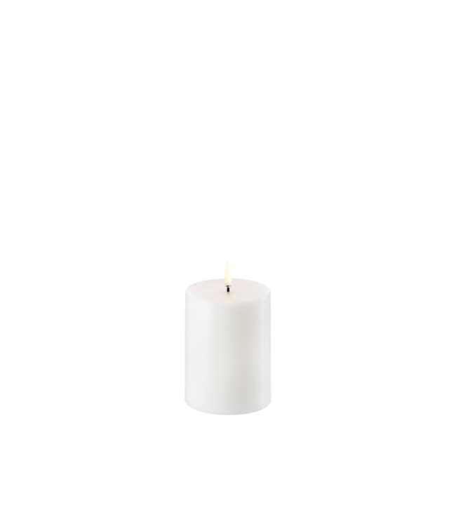 Uyuni lighting Stompkaars LED pillar melted candle, Nordic white, Rustic, 7,8x10 cm