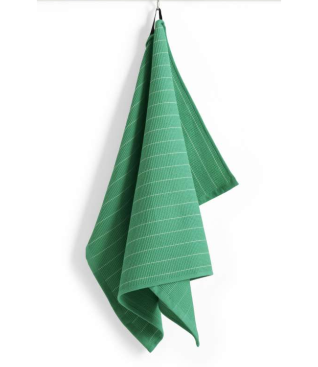 HAY Theedoek Canteen tea towel emerald pintstripe