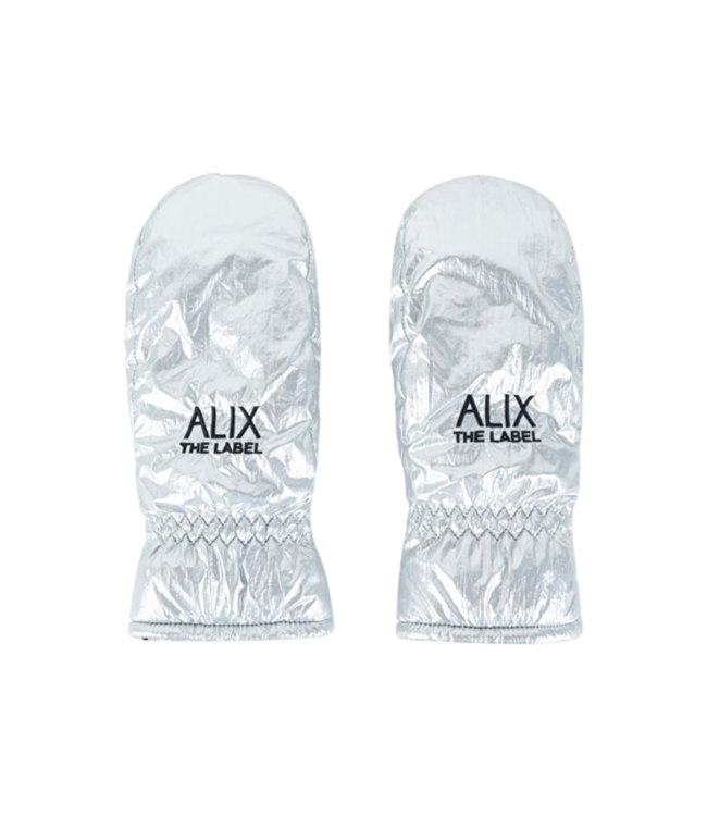 Alix The Label Handschoenen ladies woven metallic mittens silver