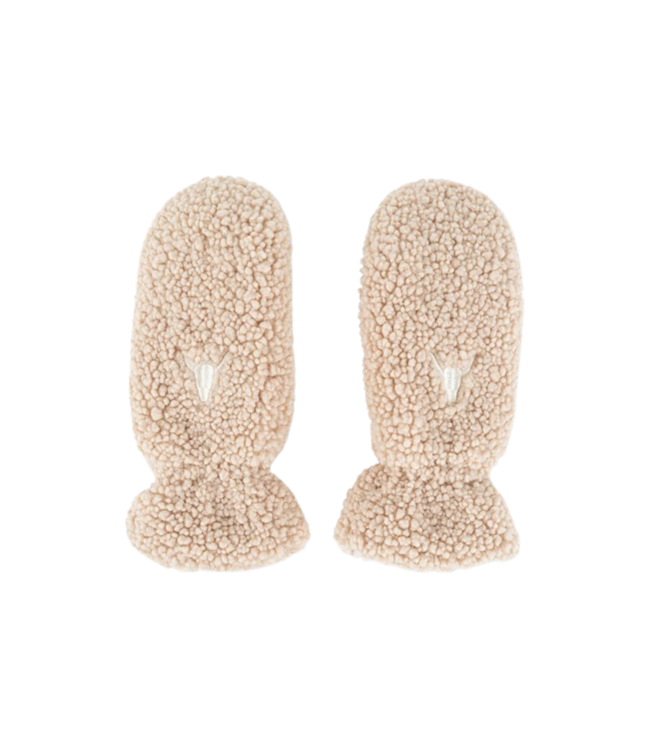 Alix The Label Handschoenen ladies woven faux fur mittens naturel