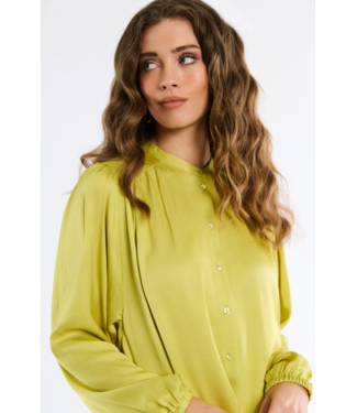 Studio Anneloes Blouse Birdie LS satin blouse lime