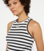 10DAYS Top tank top rib stripe ecru, black