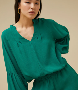 BY-BAR Blouse vienna satin stripe blouse evergreen