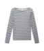 10DAYS Top mesh tee stripe ecru, night sky