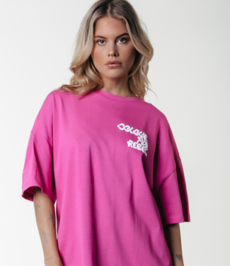 Colourful Rebel T-shirt Logo Wave Oversized Tee Fuchsia