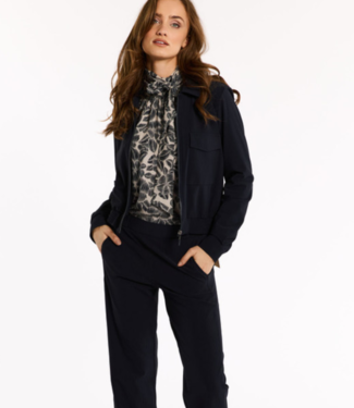 Studio Anneloes Jacket Mabel bonded rib jacket dark blue