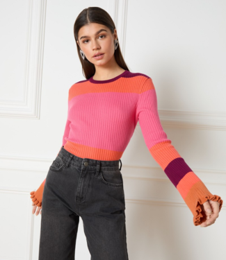 Refined Department Top ladies knitted longsleeve Judy orange