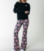 Colourful Rebel Broek Graphic Flower Peached Extra Flare Pants candy pink
