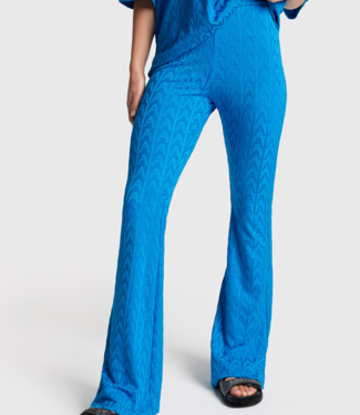 Alix The Label Broek ladies knitted A jacquard knit pants blue