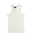 10DAYS Top cut out tank top rib ecru