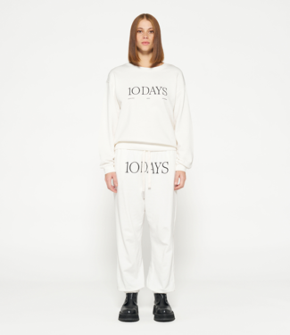 10DAYS Broek Bar jogger fleece ecru