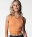 Colourful Rebel Top Danica Branded Cropped Rib Tanktop Tangerine